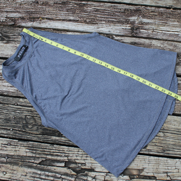 Yoga Tank Split Back Muscle Top Slate Blue Small - Picture 6 of 8